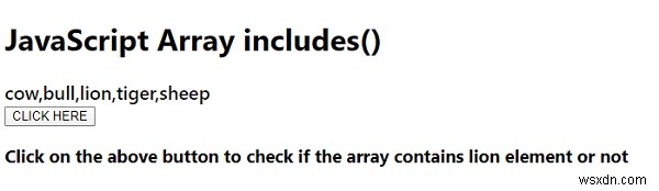 Array.prototype.includes() วิธีการใน JavaScript 