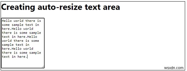 การสร้างพื้นที่ข้อความปรับขนาดอัตโนมัติโดยใช้ JavaScript 