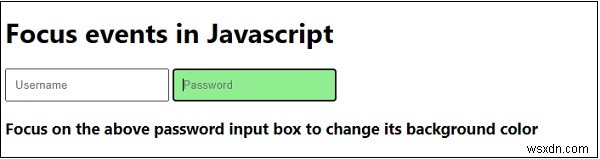 อธิบายเหตุการณ์โฟกัสใน JavaScript 