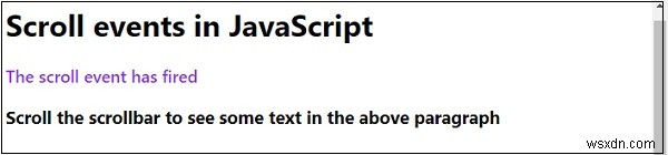 อธิบายเหตุการณ์การเลื่อนใน JavaScript 