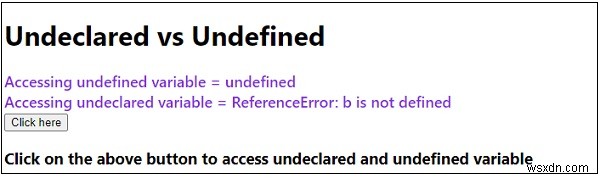 ไม่ได้ประกาศ vs ไม่ได้กำหนด? ใน JavaScript 