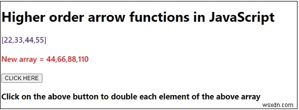 ฟังก์ชันลูกศรลำดับที่สูงกว่าใน JavaScript 