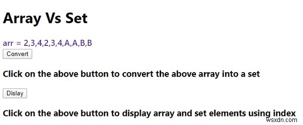 Arrays vs Set ใน JavaScript 