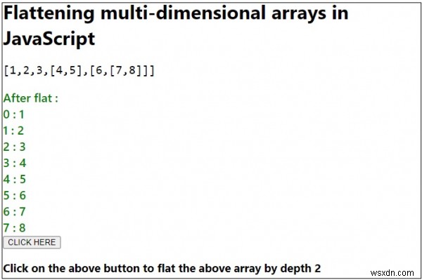 การทำให้อาร์เรย์หลายมิติแบนราบใน JavaScript 