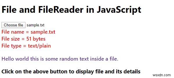 ไฟล์และ FileReader ใน JavaScript? 