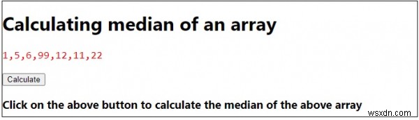 การคำนวณค่ามัธยฐานของอาร์เรย์ใน JavaScript 