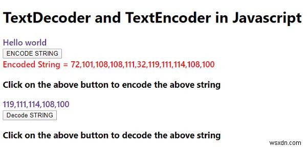 TextDecoder และ TextEncoder ใน Javascript? 