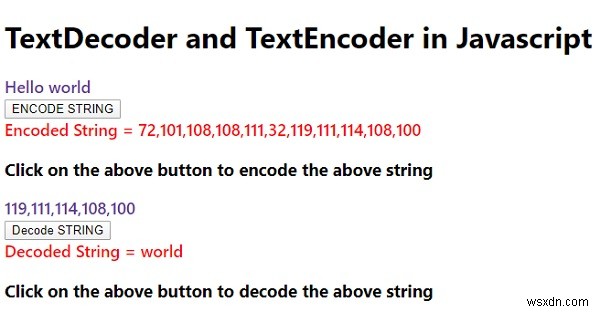 TextDecoder และ TextEncoder ใน Javascript? 