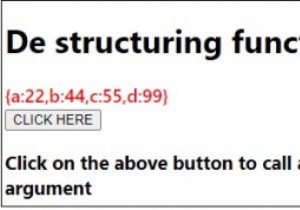 พารามิเตอร์การทำลายโครงสร้างและฟังก์ชันใน JavaScript 