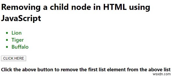 ฉันจะลบโหนดย่อยใน HTML โดยใช้ JavaScript ได้อย่างไร 