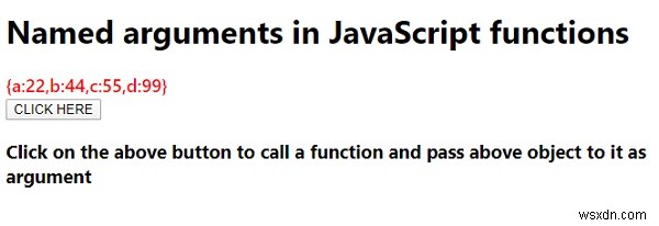 อาร์กิวเมนต์ที่มีชื่อใน JavaScript 