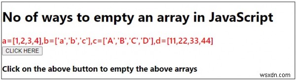 จำนวนวิธีในการล้างอาร์เรย์ใน JavaScript 