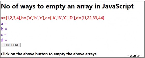 จำนวนวิธีในการล้างอาร์เรย์ใน JavaScript 
