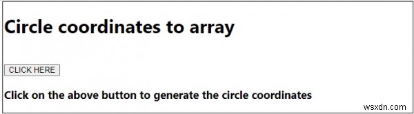 พิกัดวงกลมไปยังอาร์เรย์ใน JavaScript 