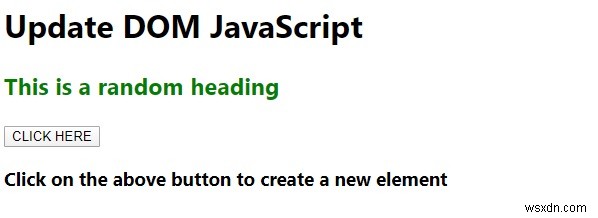 โปรแกรม JavaScript เพื่ออัปเดต DOM 