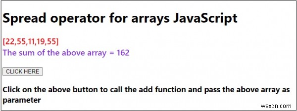 ตัวดำเนินการกระจายสำหรับอาร์เรย์ใน JavaScript 