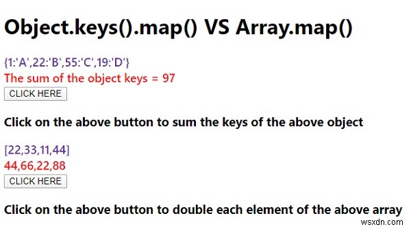 Object.keys().map() VS Array.map() ใน JavaScript 