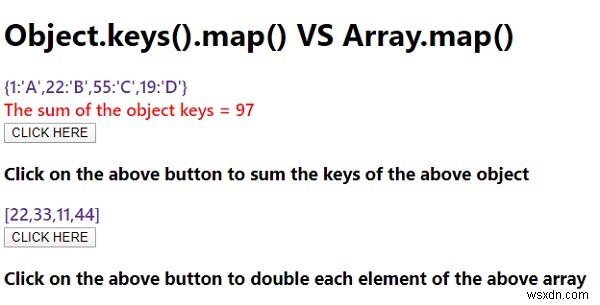 Object.keys().map() VS Array.map() ใน JavaScript 