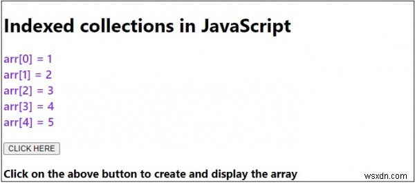 คอลเลกชันที่จัดทำดัชนีใน JavaScript 