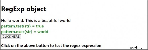 วัตถุ RegExp ใน JavaScript 