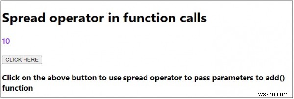 ตัวดำเนินการกระจายในการเรียกใช้ฟังก์ชัน JavaScript 