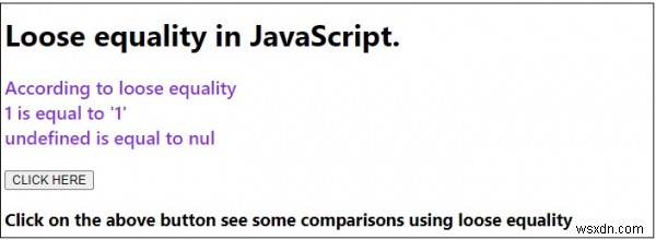 ความเท่าเทียมกันหลวมใน JavaScript 