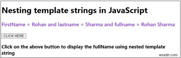 การซ้อนสตริงเทมเพลตใน JavaScript 