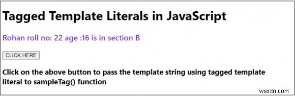 เทมเพลตตัวอักษรที่ติดแท็กใน JavaScript 