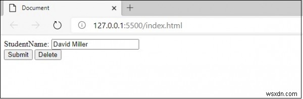 JavaScript สร้างปุ่มส่งสำหรับการส่งแบบฟอร์มและปุ่มอื่นเพื่อล้างข้อมูล 