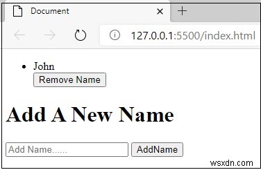 จะเพิ่มและลบชื่อบนปุ่มคลิกด้วย JavaScript ได้อย่างไร? 