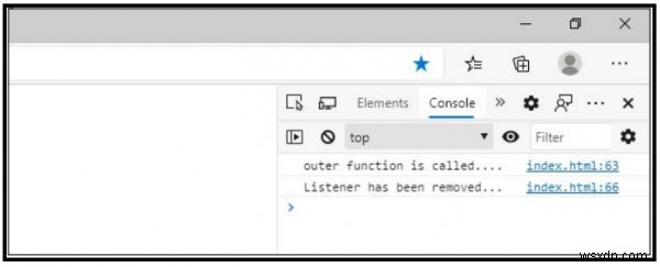 การลบ Listener ออกจากฟังก์ชันภายในภายนอกใน JavaScript หรือไม่ 