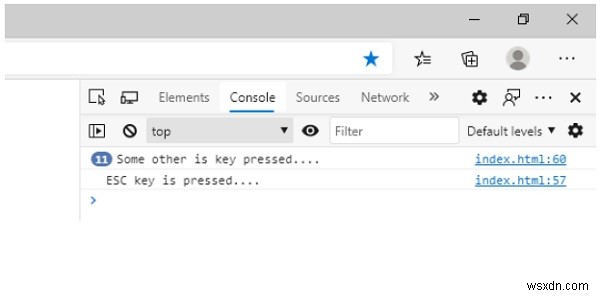 วิธีจัดการ ESC keydown บนหน้าต่างป๊อปอัป JavaScript 