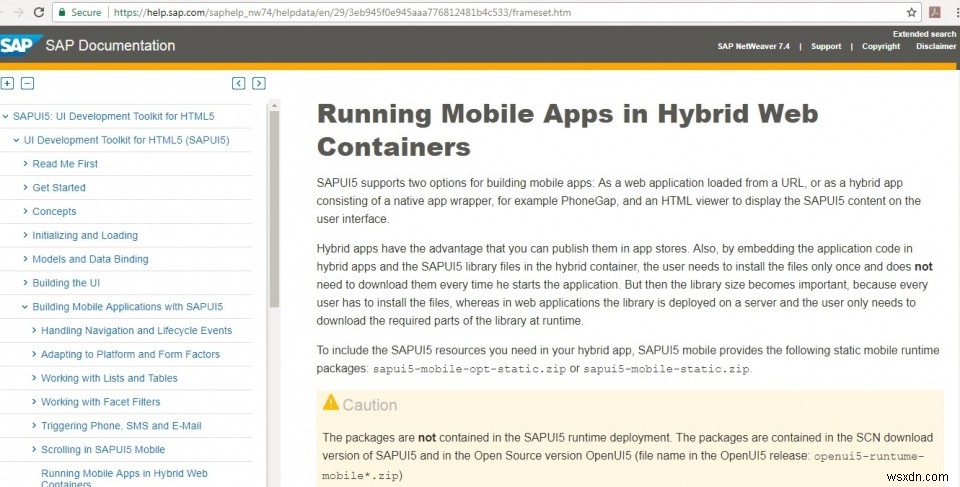 บรรจุแอพมือถือใน SAP UI5 ในตัวสำหรับ Android โดยใช้ Cordova 