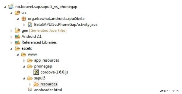 บรรจุแอพมือถือใน SAP UI5 ในตัวสำหรับ Android โดยใช้ Cordova 