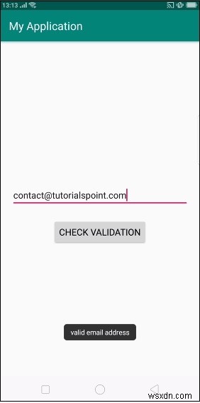 วิธีตรวจสอบการตรวจสอบที่อยู่อีเมลใน Android ในการแก้ไข Text 