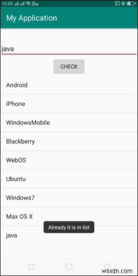 จะตรวจสอบการมีอยู่ขององค์ประกอบใน android listview ได้อย่างไร? 