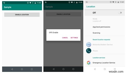 จะตรวจสอบได้อย่างไรว่า Location Services ถูกเปิดใช้งานในแอพ Android? 
