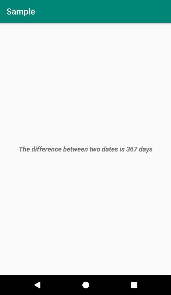 จะรับความแตกต่างระหว่างสองวันที่ใน Android ได้อย่างไร 