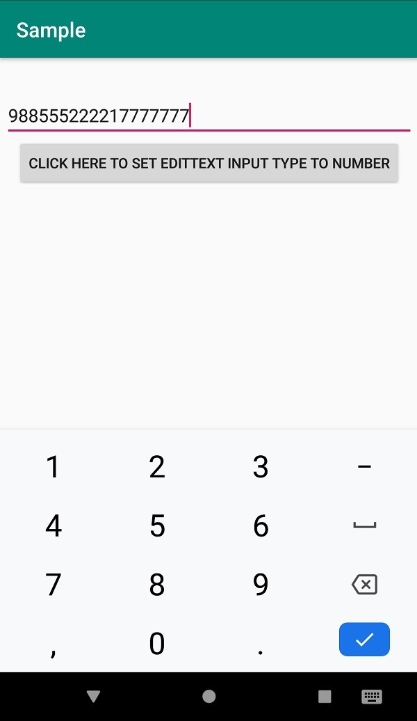เราจะตั้งค่าประเภทอินพุตสำหรับ Android EditText โดยทางโปรแกรมได้อย่างไร 
