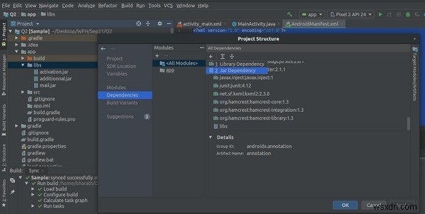 จะเพิ่ม jar เป็นไลบรารี่บน Android Studio ได้อย่างไร? 