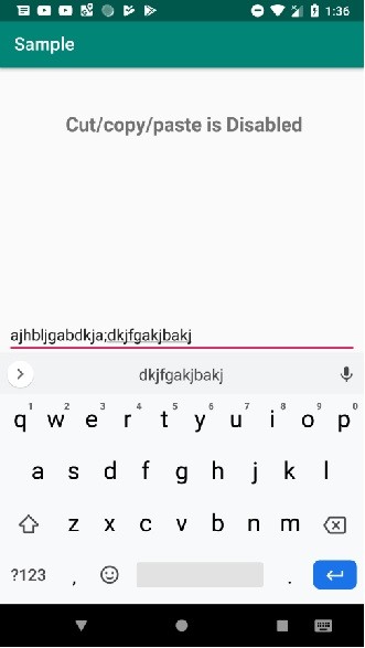 จะปิดการใช้งานการคัดลอก / วางจาก / ไปยัง EditText ในแอพ Android ได้อย่างไร 