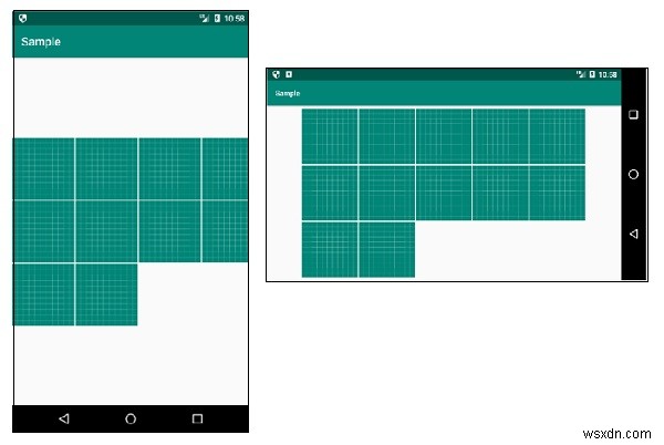 จะทำให้ขนาดหน้าจอ GridLayout พอดีกับ Android ได้อย่างไร? 