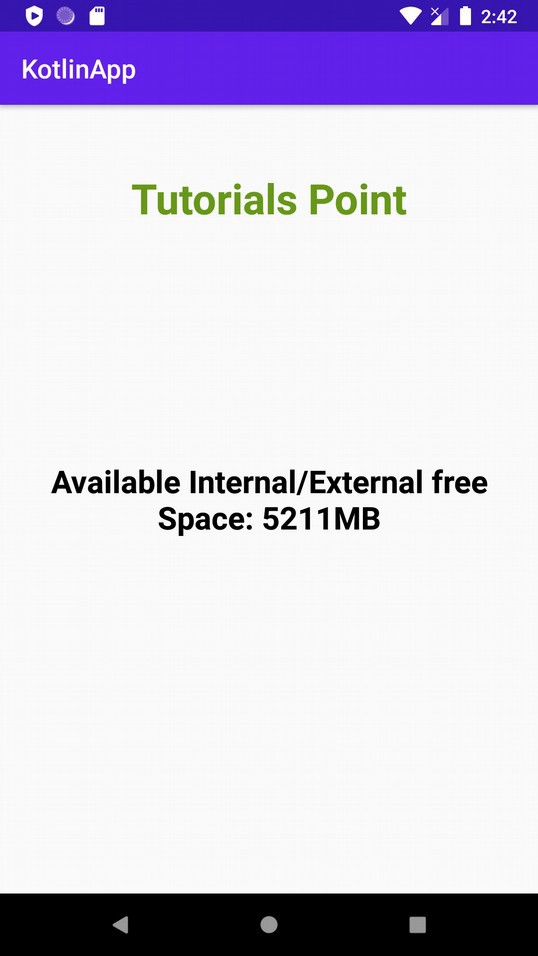 วิธีรับขนาดหน่วยความจำภายใน / ภายนอกฟรีในแอพ Android โดยใช้ Kotlin 