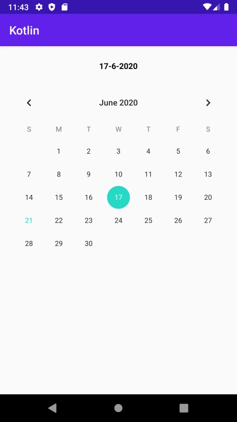 วิธีใช้วิดเจ็ตปฏิทินโดยใช้คลาส CalendarView ในแอพ Android โดยใช้ Kotlin 