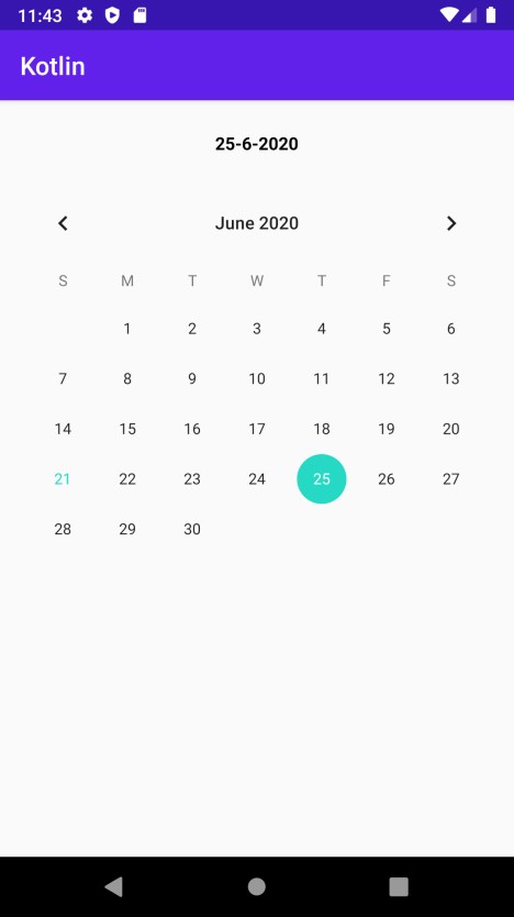 วิธีใช้วิดเจ็ตปฏิทินโดยใช้คลาส CalendarView ในแอพ Android โดยใช้ Kotlin 
