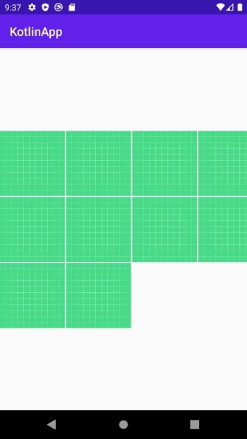 จะทำให้ขนาดหน้าจอ GridLayout พอดีกับ Android โดยใช้ Kotlin ได้อย่างไร 