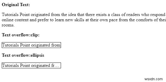 คุณสมบัติข้อความล้น CSS 