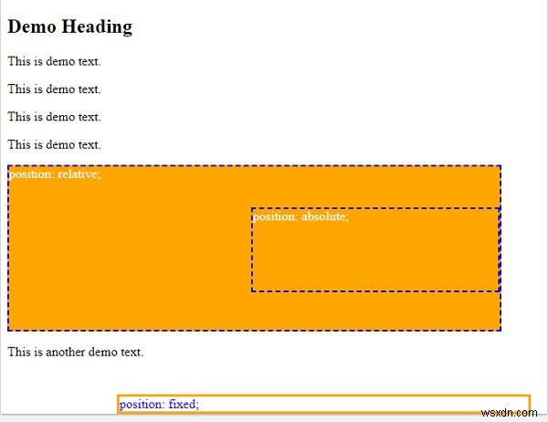 ตำแหน่งคงที่ใน CSS 