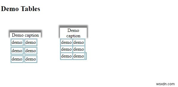 การยุบขอบตารางใน CSS 