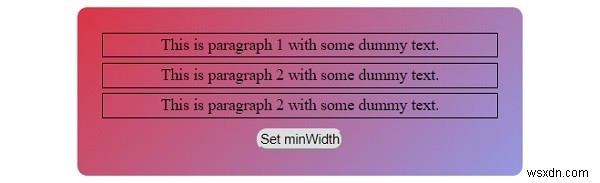 คุณสมบัติความกว้างขั้นต่ำใน CSS 